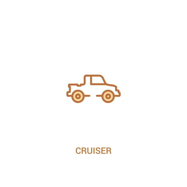 Cruiser concetto 2 icona colorata. illustrazione semplice degli elementi di linea — Vettoriale Stock