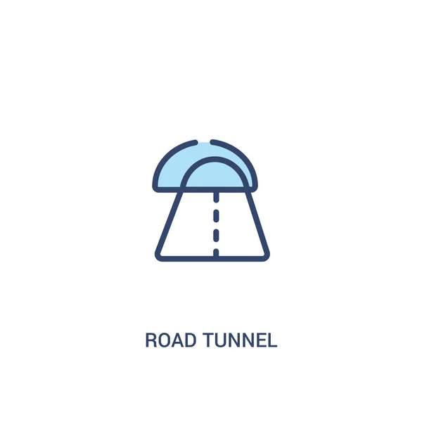 Túnel de carretera concepto 2 icono de color. elemento de línea simple illustra — Vector de stock