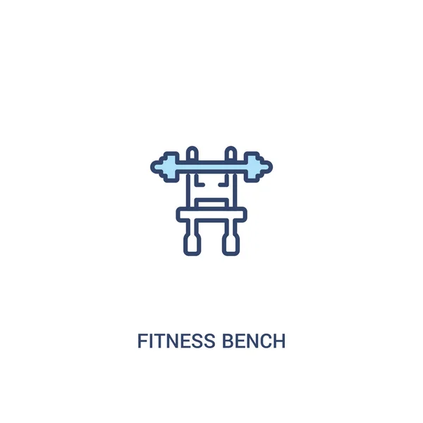 Fitness Bench koncept 2 Barevná ikona. jednoduchý řádek prvek ilustr — Stockový vektor