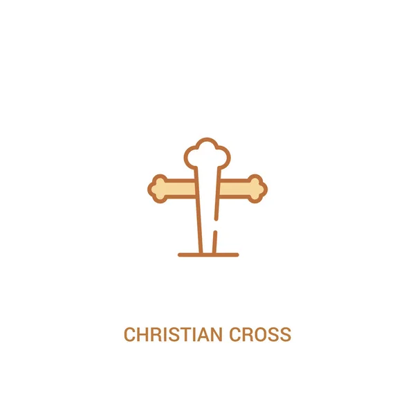 Christian cross concept 2 gekleurd icoon. eenvoudig lijn element klok — Stockvector