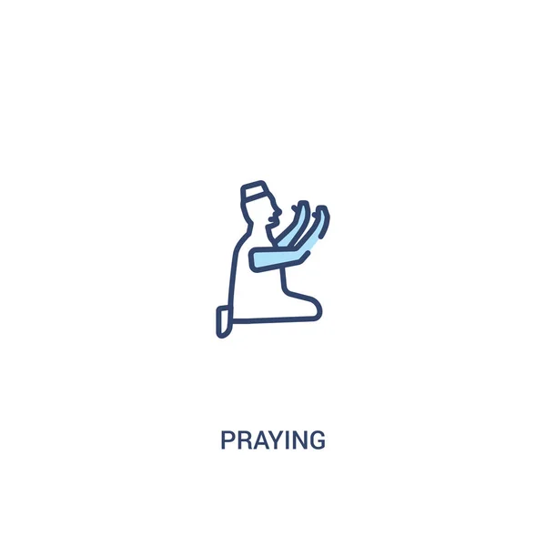 祈祷概念2彩色图标。简单线元素图 — 图库矢量图片