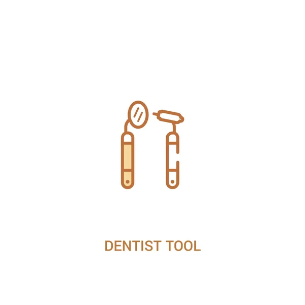 Dentist tool concept 2 colored icon. simple line element illustr — Stock Vector