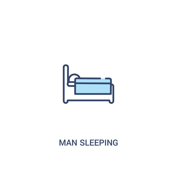 Hombre durmiendo concepto 2 icono de color. elemento de línea simple illustr — Vector de stock