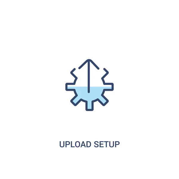 Upload Setup-Konzept 2 farbiges Symbol. einfaches Linienelement illustr — Stockvektor