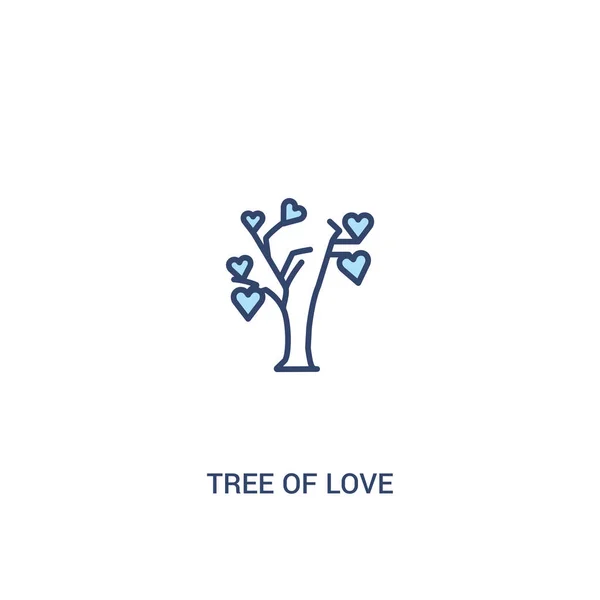 Tree of Love koncept 2 färgad ikon. enkelt linjeelement illustr ation — Stock vektor