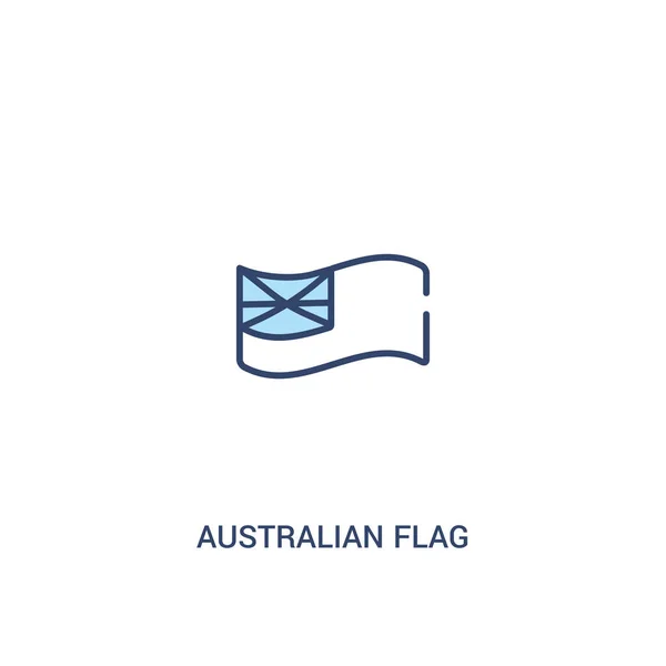 Australische vlag concept 2 gekleurd pictogram. eenvoudig lijn element klok — Stockvector