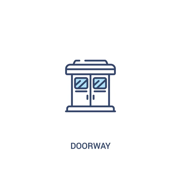 Concepto de puerta 2 icono de color. ilustración simple elemento de línea — Vector de stock
