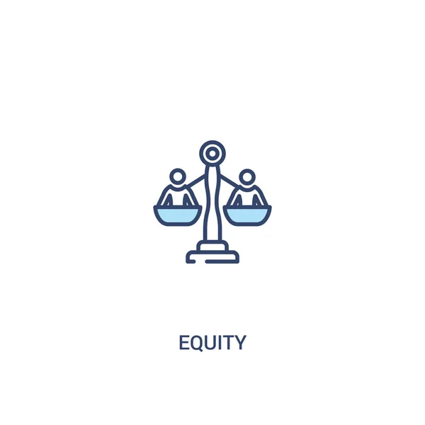 Eget kapital koncept 2 färgad ikon. enkel illustration av linjeelement. — Stock vektor