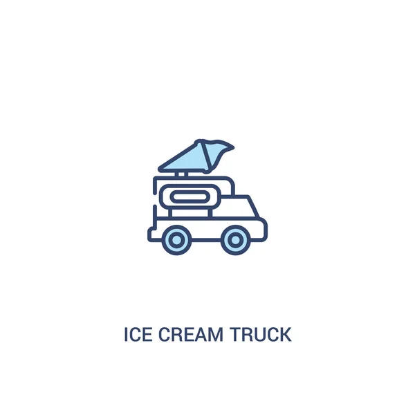 Ice cream truck concept 2 colored icon. simple line element illu — Stock Vector