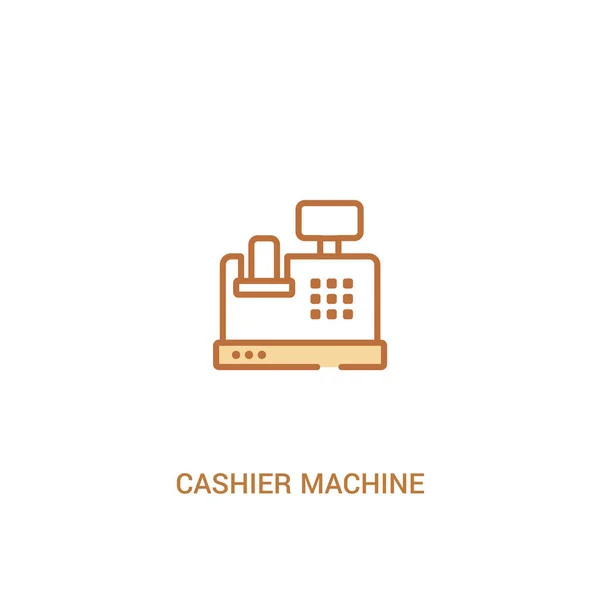 Cashier machine concept 2 colored icon. simple line element illu — Stock Vector