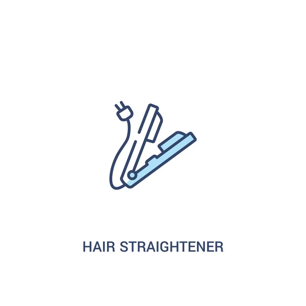 Hair straightener concept 2 colored icon. simple line element il — Stock Vector