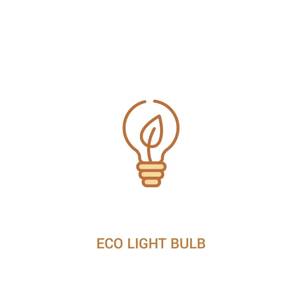 Concept d'ampoule eco 2 icône de couleur. élément de ligne simple illus — Image vectorielle