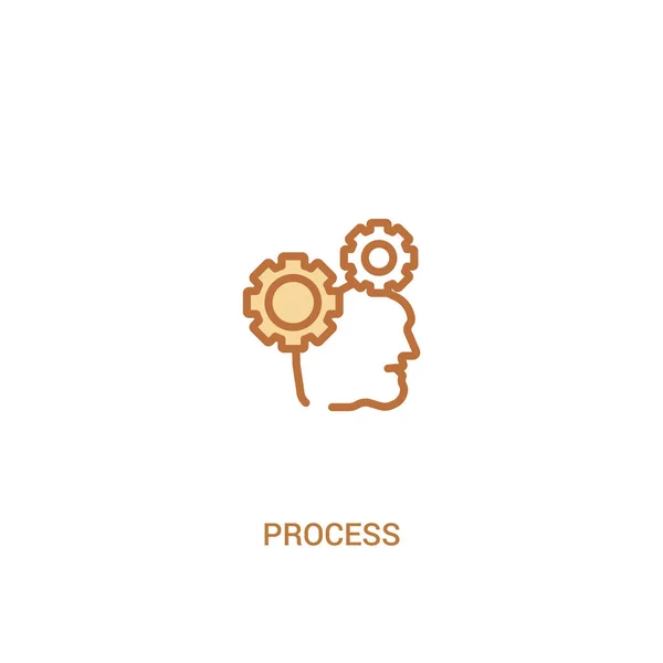 Process Concept 2 färgad ikon. enkel illustration av linjeelement — Stock vektor