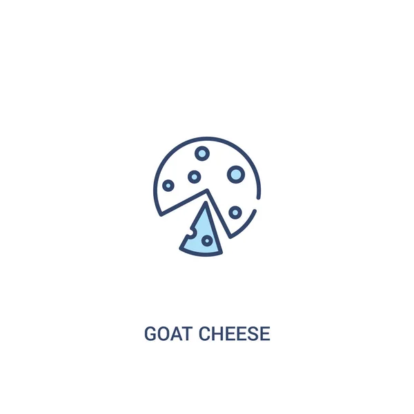 Conceito de queijo de cabra 2 ícone colorido. elemento de linha simples illustra — Vetor de Stock