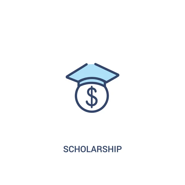 Stipendium Concept 2 färgad ikon. enkelt linjeelement illustra — Stock vektor