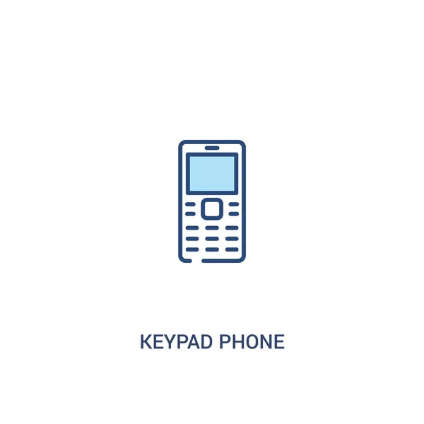Conceito de telefone teclado 2 ícone colorido. elemento de linha simples illustr — Vetor de Stock