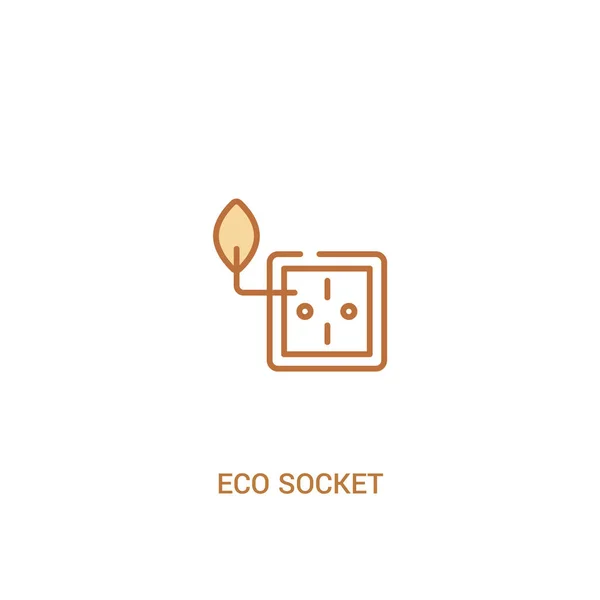 エコソケットコンセプト2色のアイコン。単純な線要素の図 — ストックベクタ