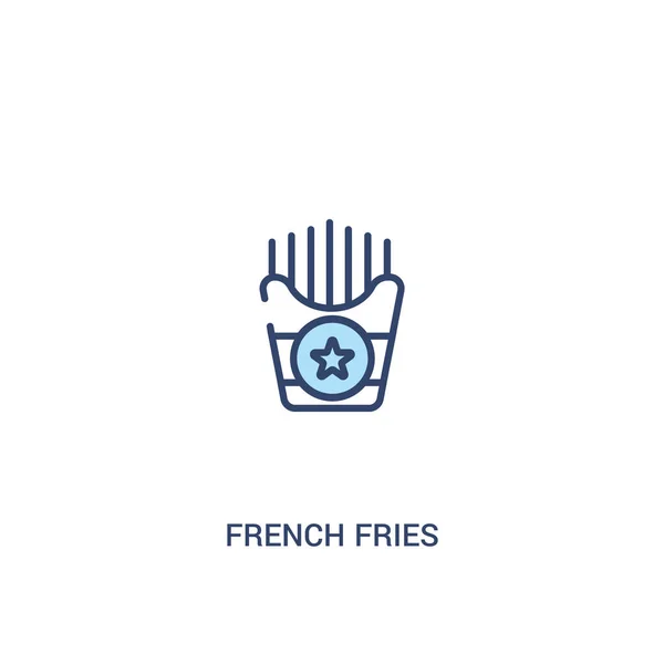 French fries concept 2 colored icon. simple line element illustr — Stock Vector