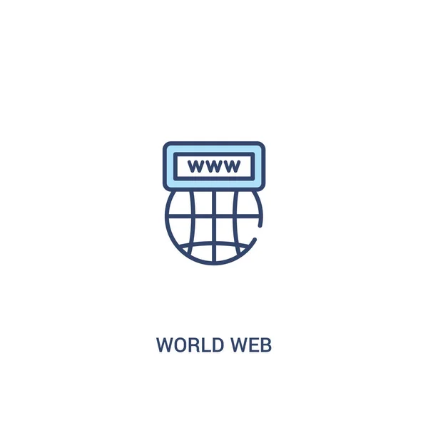 World web concept 2 colored icon. simple line element illustrati — Stock Vector