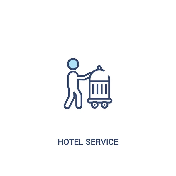 Hotel-Service-Konzept 2 farbiges Symbol. einfaches Linienelement Unlust — Stockvektor