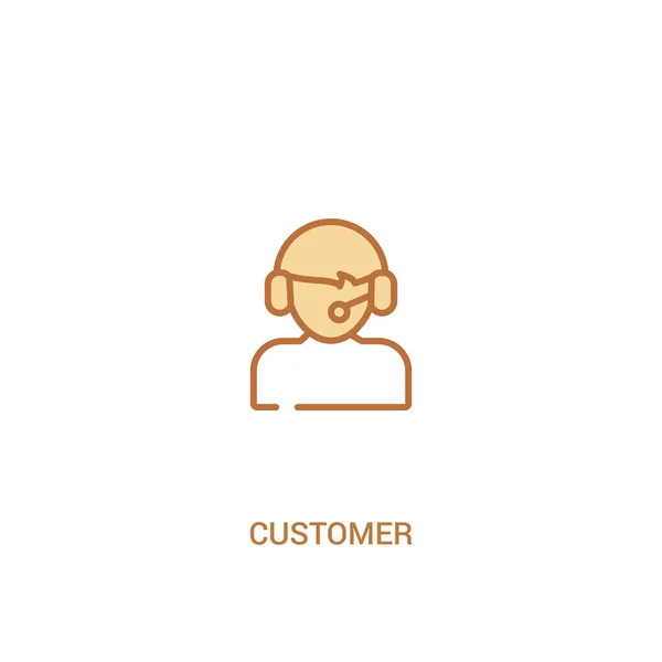 Müşteri kavramı 2 renkli simgesi. basit çizgi elemanı illustratio — Stok Vektör