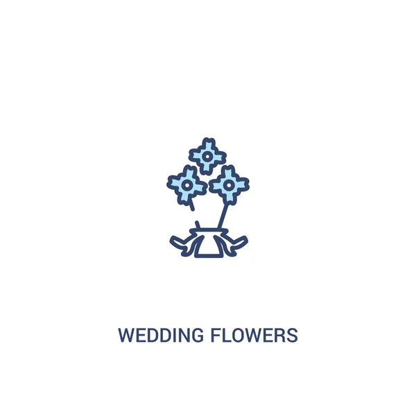 Concepto de flores de boda 2 icono de color. elemento de línea simple illu — Archivo Imágenes Vectoriales