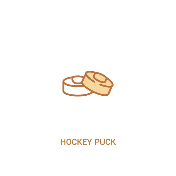Hockey puck concept 2 colored icon. simple line element illustra — Stock Vector