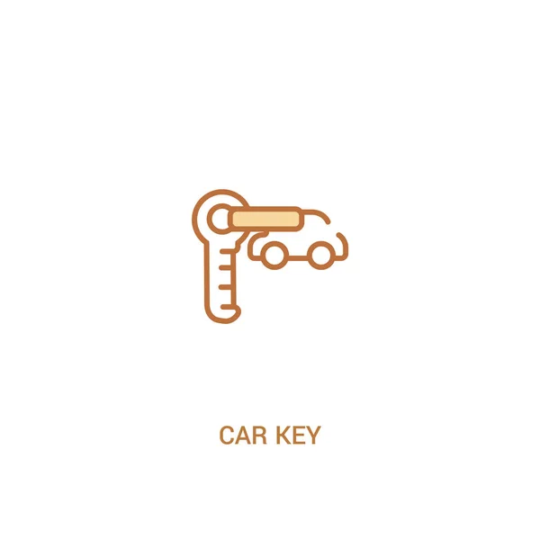 Concept clé de voiture 2 icône de couleur. illustration simple d'élément de ligne — Image vectorielle