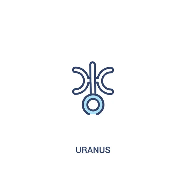 Uranus concept 2 gekleurd icoon. eenvoudige illustratie van het lijn element. — Stockvector