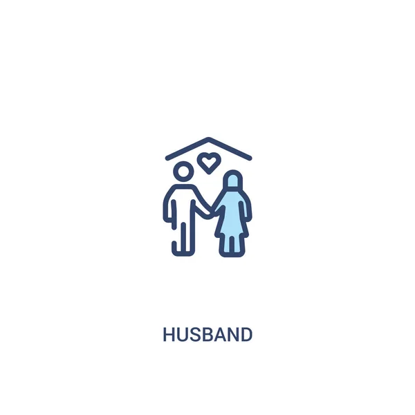 Manželova koncepce 2 Barevná ikona. jednoduchá čára, ilustrace — Stockový vektor