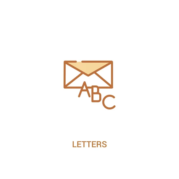 Lettere concetto 2 icona colorata. illustrazione semplice degli elementi di linea — Vettoriale Stock
