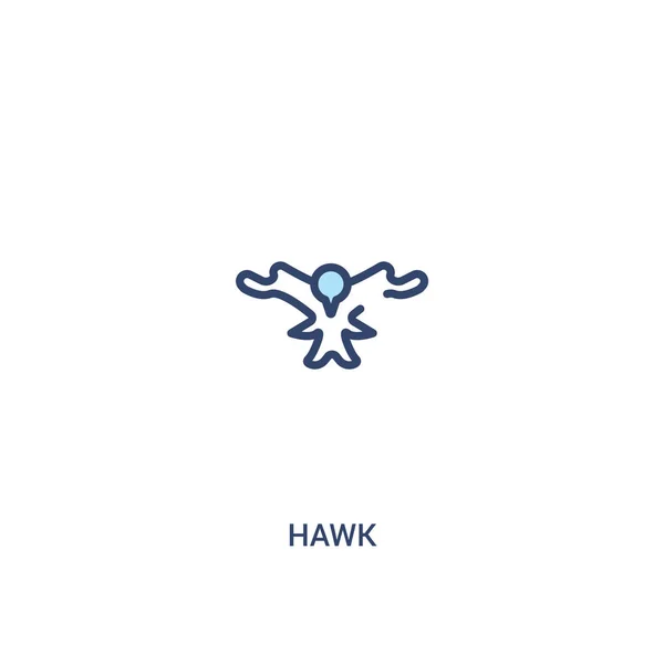 Hawk concept 2 colored icon. simple line element illustration. o — Stock Vector