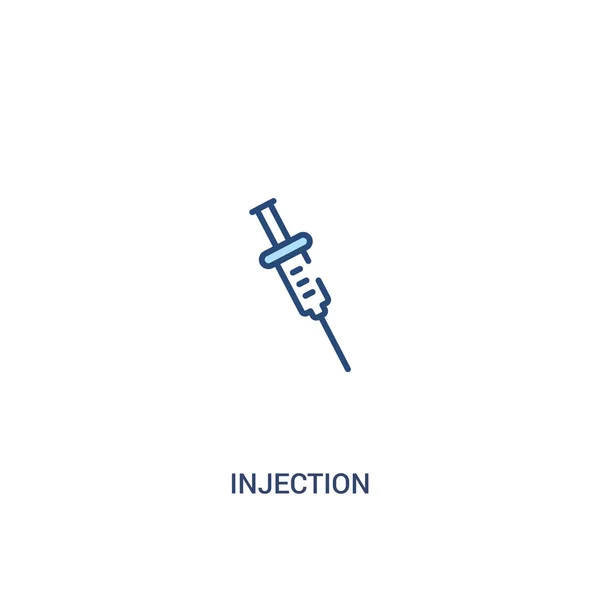 Injectie concept 2 gekleurd pictogram. eenvoudig lijn element illustrati — Stockvector