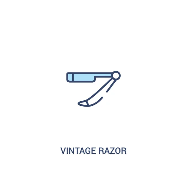 Vintage Razor Concept 2 färgad ikon. enkelt linjeelement illust — Stock vektor