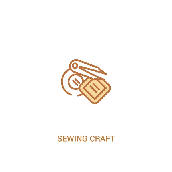 Concepto de arte de costura 2 icono de color. elemento de línea simple illustr — Vector de stock