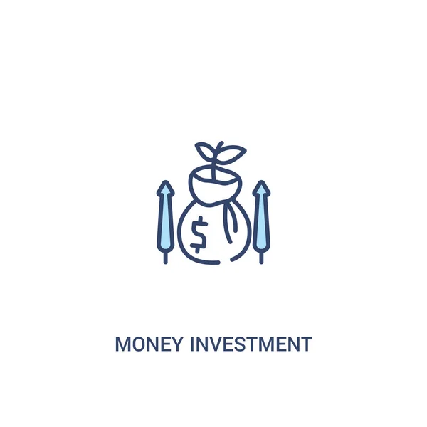 Pénz befektetési koncepció 2 színes ikon. egyszerű sorelem ill — Stock Vector