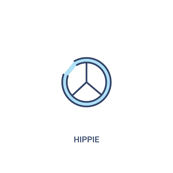 Concept hippie 2 icône de couleur. illustration simple d'élément de ligne . — Image vectorielle