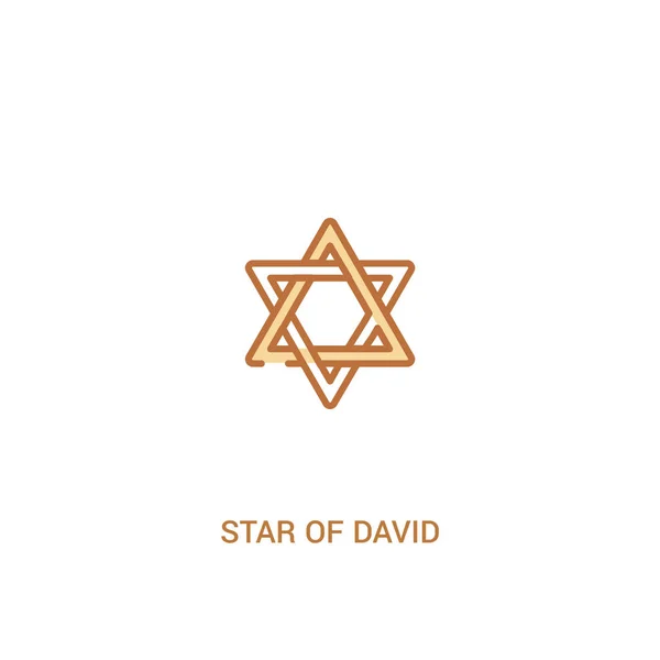 Star of david concept 2 colored icon. simple line element illust — Stock Vector