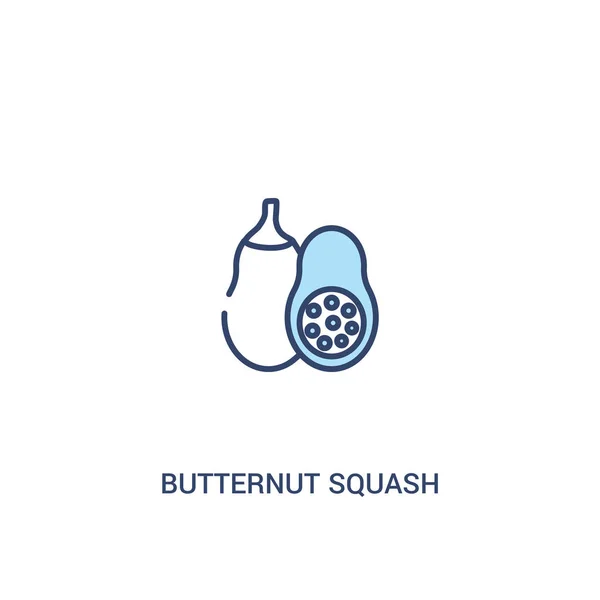 Butternut Squash Konzept 2 farbiges Symbol. einfaches Linienelement krank — Stockvektor