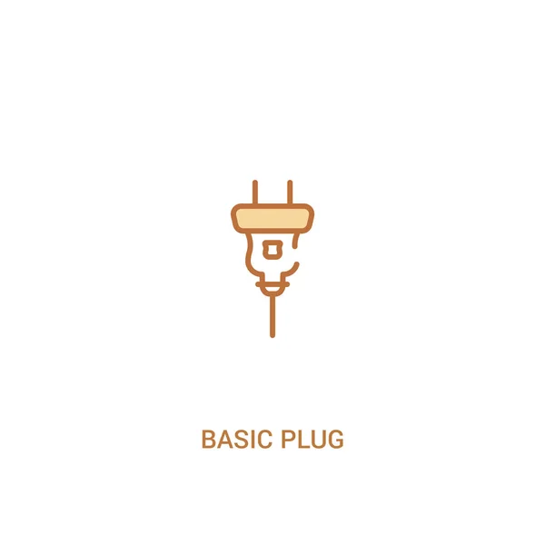 Concepto de enchufe básico 2 icono de color. elemento de línea simple illustrat — Vector de stock