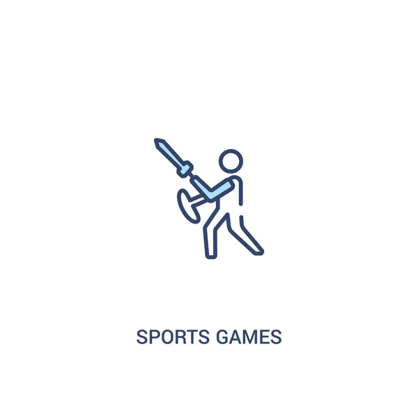 Concept de jeux de sport 2 icône de couleur. élément de ligne simple illustr — Image vectorielle