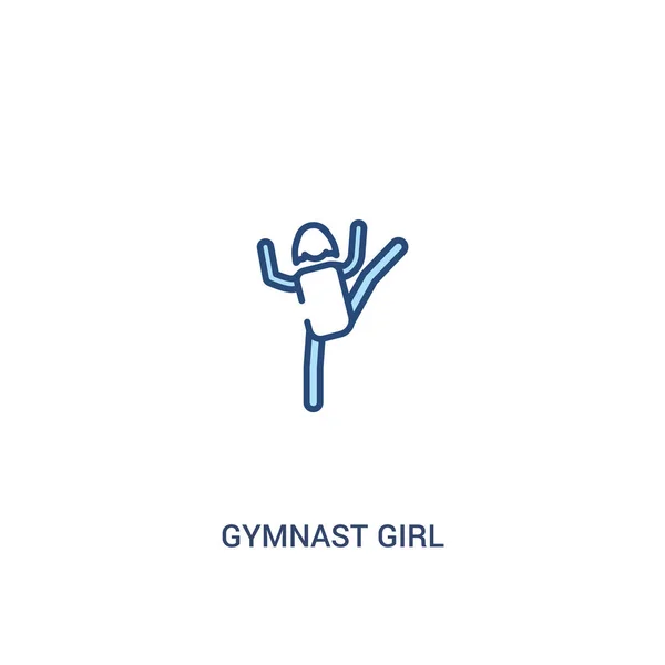 Gymnast Girl Concept 2 färgad ikon. enkelt linjeelement illustr ation — Stock vektor