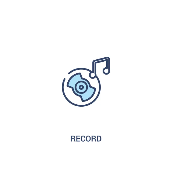 Record concept 2 gekleurd pictogram. eenvoudige illustratie van het lijn element. — Stockvector