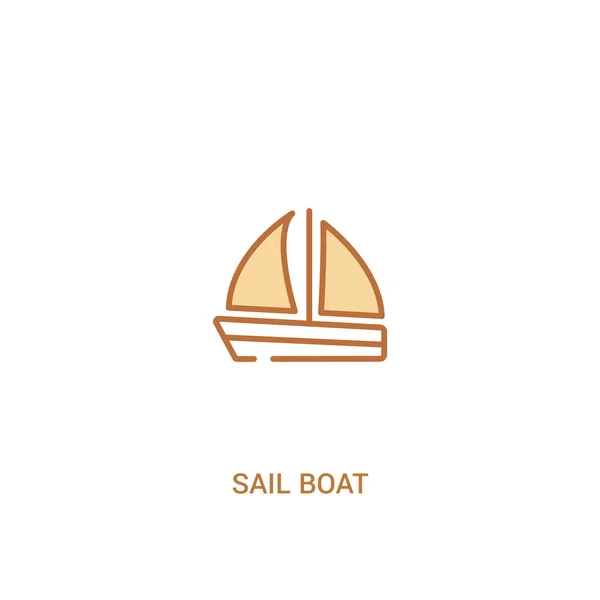 Sail boat concept 2 colored icon. simple line element illustrati — Stock Vector