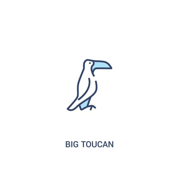 Grand concept toucan 2 icône de couleur. simple illustration d'élément de ligne — Image vectorielle