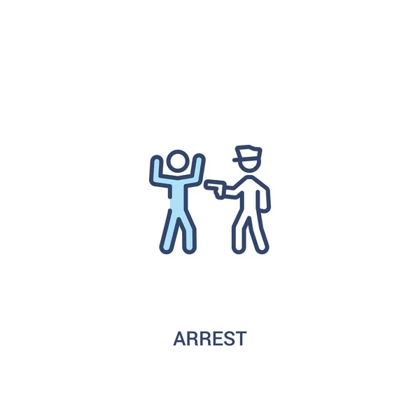Tutuklama kavramı 2 renkli simge. basit çizgi elemanı illüstrasyon. — Stok Vektör