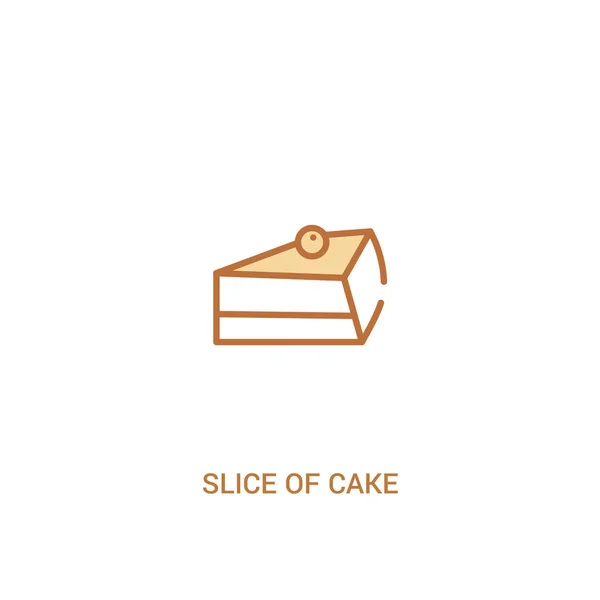 Κομμάτι του κέικ έννοια 2 έγχρωμο εικονίδιο. απλό στοιχείο γραμμής — Διανυσματικό Αρχείο