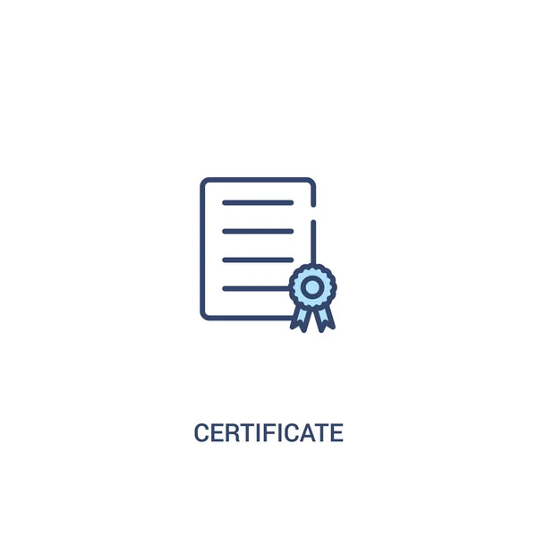 Certificado concepto 2 icono de color. elemento de línea simple illustra — Vector de stock