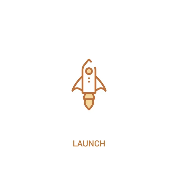 Launch-Konzept 2 farbiges Symbol. einfache Linienelement-Illustration. — Stockvektor