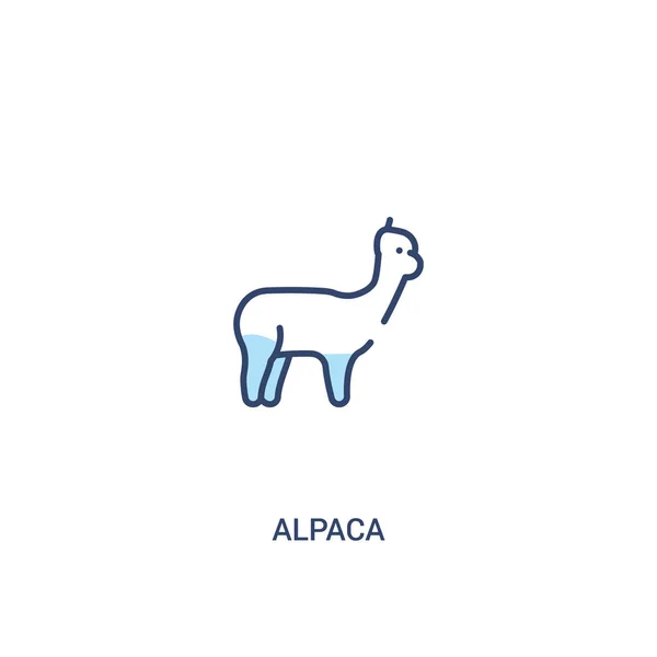 Alpakové koncept 2 Barevná ikona. jednoduchá čára, ilustrace. — Stockový vektor